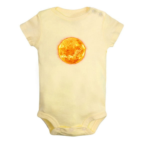 Nature Sun Pattern Rompers For Babies, Newborn Baby Unisex Bodysuits, Infant Jumpsuits, Toddler 0-24 Months Kids One-Piece Oufits (Yellow, 0-6 Months)