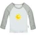 thumbnail image 1 of Nature Sun Pattern T shirt For Baby, Newborn Babies T-shirts, Infant Tops, 0-24M Kids Graphic Tees Clothing (Long Gray Raglan T-shirt, 0-6 Months), 1 of 4