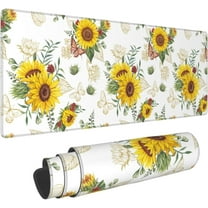 Nature Sunflower Large Mouse Pad for Desk XL Gaming Mouse Pad 31.5x11.8in Extended Desk Mat Non-Slip Base Desk Pad with Stitched Edge Computer Keyboard Mouse Mat Gaming Mousepad for Home Office