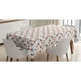 thumbnail image 1 of Nature Tablecloth, Bullfinch Birds Flying Around and Perching on Rowan Branches, Rectangle Satin Table Cover Accent for Dining Room and Kitchen, 60" X 84", Vermilion Pale Grey, by Ambesonne, 1 of 2