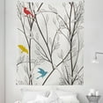 thumbnail image 1 of Nature Tapestry, Birds Wildlife Cartoon Like Image with Tree Leaf Art Print, Fabric Wall Hanging Decor for Bedroom Living Room Dorm, 5 Sizes, Mustard Maroon, by Ambesonne, 1 of 1