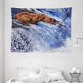 thumbnail image 1 of Nature Tapestry, Grizzly Bear at Katmai National Park Alaska Waterfall Catches Fish Wildlife Picture, Wall Hanging for Bedroom Living Room Dorm Decor, 80W X 60L Inches, White Brown, by Ambesonne, 1 of 2