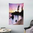 thumbnail image 1 of Nature Tapestry, Lake Tahoe Beach at Sunset with Dreamy Purple Misty Sky Surreal Coast Scenery, Wall Hanging for Bedroom Living Room Dorm Decor, 40W X 60L Inches, Dark Brown Peach, by Ambesonne, 1 of 2
