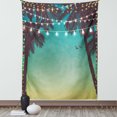 thumbnail image 1 of Nature Tapestry, Night Time Beach Sunset Design with Little Lantern and Island Palm Trees Art Print, Wall Hanging for Bedroom Living Room Dorm Decor, 40W X 60L Inches, Multicolor, by Ambesonne, 1 of 5