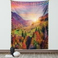 thumbnail image 1 of Nature Tapestry, Pastoral Autumn Morning in Mountain Village Fall Tree Surreal Rural Print, Wall Hanging for Bedroom Living Room Dorm Decor, 40W X 60L Inches, Red Purple Green, by Ambesonne, 1 of 2