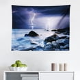 thumbnail image 1 of Nature Tapestry, Sky with Electrical Storm Rays Powerful Effect on Earth Rural Landscape Print, Fabric Wall Hanging Decor for Bedroom Living Room Dorm, 2 Sizes, Green Pink Blue, by Ambesonne, 1 of 1