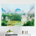 thumbnail image 1 of Nature Tapestry, Waterfall Exotic Tropical Leaves Natural Swimming Pool Water Picture, Fabric Wall Hanging Decor for Bedroom Living Room Dorm, 2 Sizes, Forest Green Pale Blue, by Ambesonne, 1 of 1