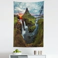 thumbnail image 1 of Nature Tapestry, Waterfall Landscape at Iceland Sunset Mountain Volcanic Area Natural Beauty Theme, Fabric Wall Hanging Decor for Bedroom Living Room Dorm, 5 Sizes, Multicolor, by Ambesonne, 1 of 1