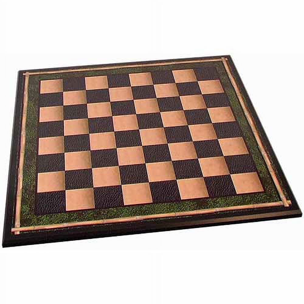 Natural Camphor & Burl Wood Chess Board with Black Border - 19 inches