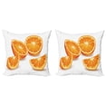 thumbnail image 1 of Ambesonne Nature Throw Pillow Cover 2 Pack, Citrus Orange Tangerine Art, 16", Marigold and White, 1 of 2