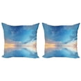 thumbnail image 1 of Ambesonne Blue Throw Pillow Cover 2 Pack, Ocean Horizon Clouds Sky, 24", Blue, 1 of 6