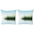 thumbnail image 1 of Ambesonne Nature Throw Pillow Cover 2 Pack, Spring Time Sunset Lake, 20", Blue and Green, 1 of 2