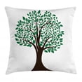 thumbnail image 1 of Nature Throw Pillow Cushion Cover, Simplistic Spring Leaves on Tree Forest Illustration on Plain Background, Decorative Square Accent Pillow Case, 20" X 20", Dark Brown and Green, by Ambesonne, 1 of 2