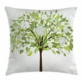 thumbnail image 1 of Nature Throw Pillow Cushion Cover, Summer Tree with Flourishing Flowers Spring Blossoms Seasonal Artistic Print, Decorative Square Accent Pillow Case, 20 X 20 Inches, Green Brown White, by Ambesonne, 1 of 2