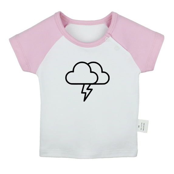 Nature Thunder Pattern T shirt For Baby, Newborn Babies T-shirts, Infant Tops, 0-24M Kids Graphic Tees Clothing (Short Pink Raglan T-shirt, 12-18 Months)