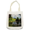 thumbnail image 1 of Nature Tote Bag, Lake by Meadow in a Sunny Day Rural Country Valley Scottish Summertime Landscape, Cloth Linen Reusable Bag for Shopping Books Beach and More, 16.5" X 14", Cream, by Ambesonne, 1 of 2