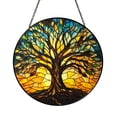 Nature Tree Pattern Glass Suncatcher Window Hanging, Decorative Stained ...