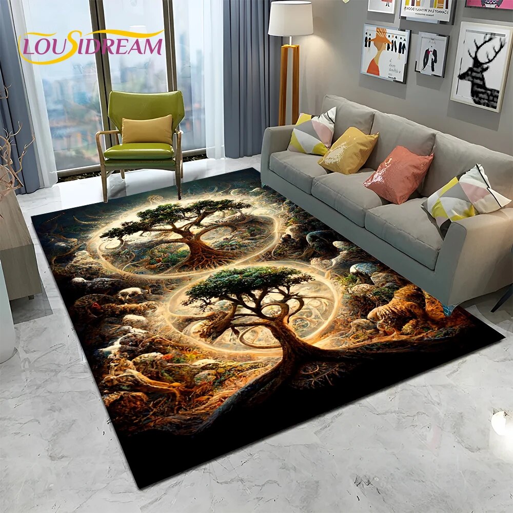Nature Tree of Life Viking Norse Yggdrasil Carpet Rug for Home Living ...