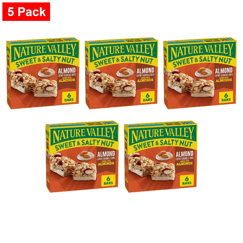 Nature Valley Almond Sweet and Salty Nut Granola Bars 6 ct / 1.2 oz - 5 Pack
