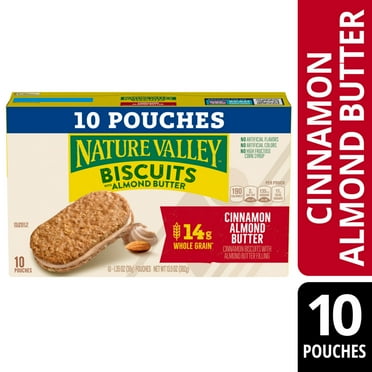 Nature Valley Biscuit Sandwiches, Cinnamon Almond Butter, 10 Bars, 13.5 oz