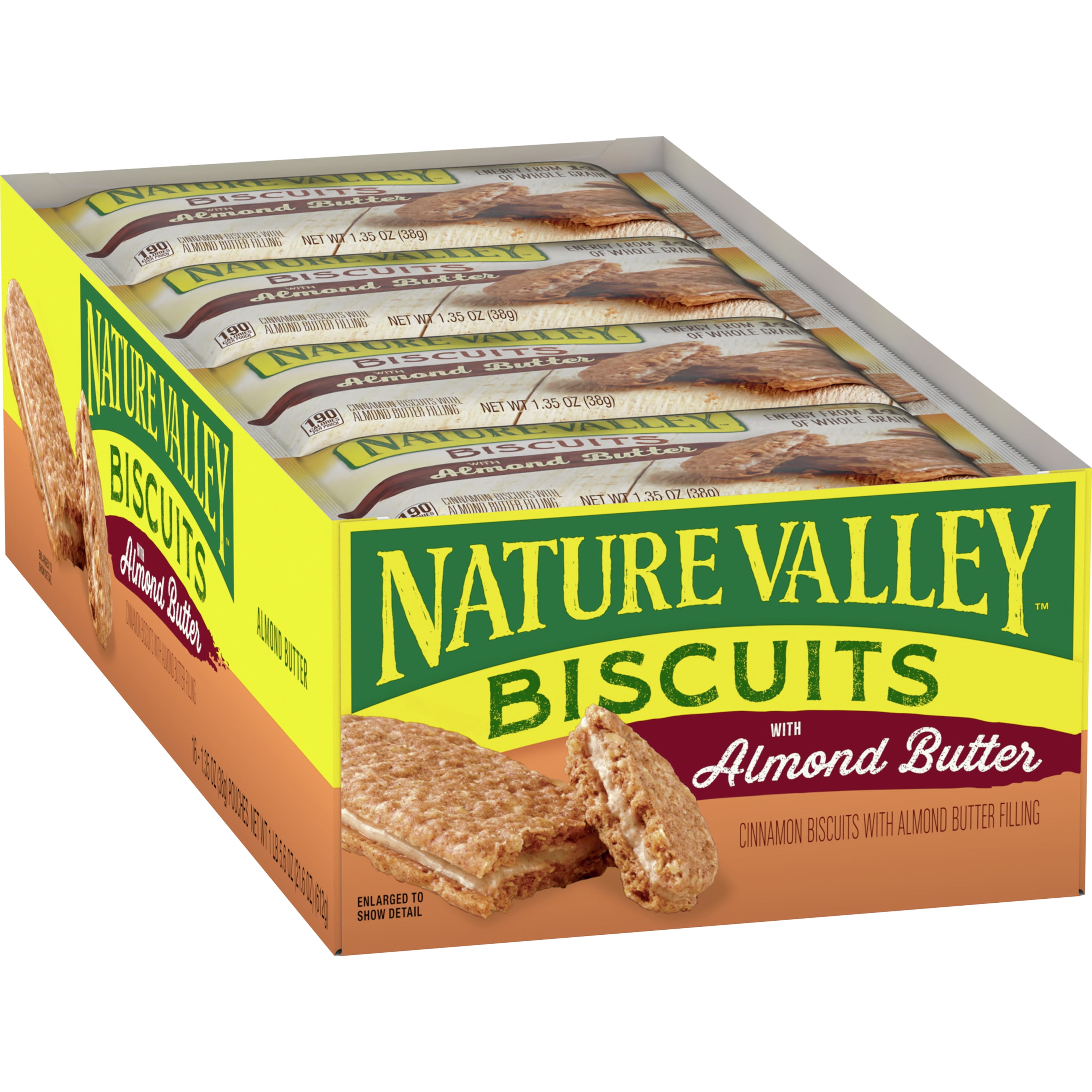 Nature Valley Biscuit Sandwiches, Cocoa Almond Butter, Snacks, 16 ct