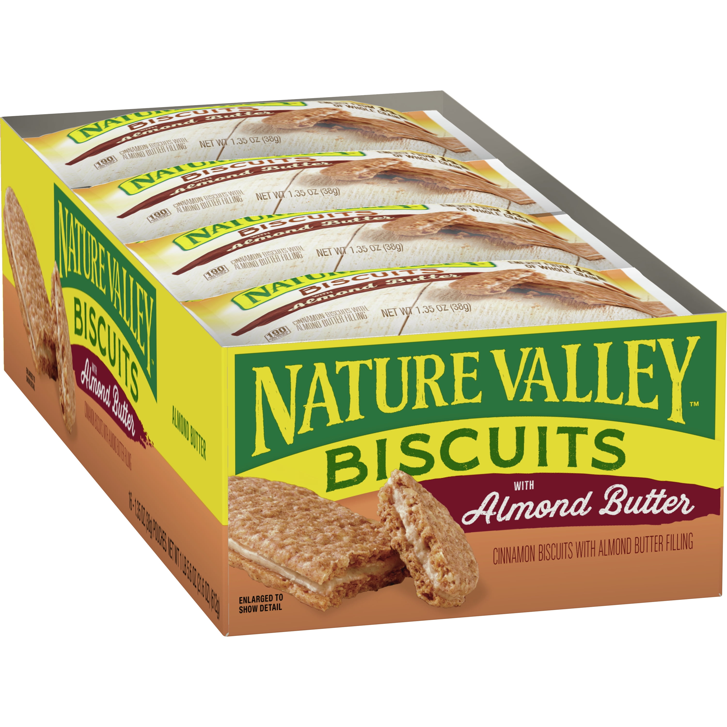 Nature Valley Biscuit Sandwiches, Cocoa Almond Butter, Snacks, 16 ct