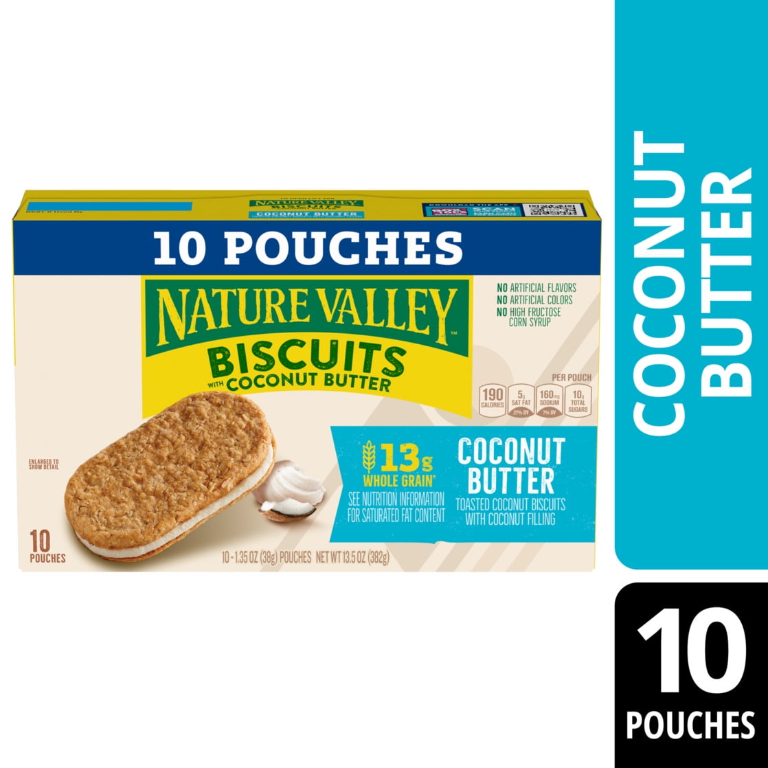 Nature Valley Biscuit Sandwiches, Coconut Butter, Snack Bars, 10 Bars, 13.5 oz