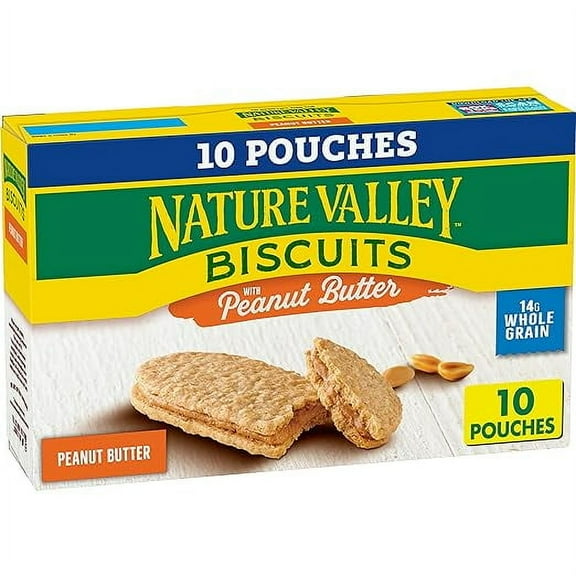Nature Valley Biscuit Sandwiches, Peanut Butter, 1.35 Oz, 10 Ct