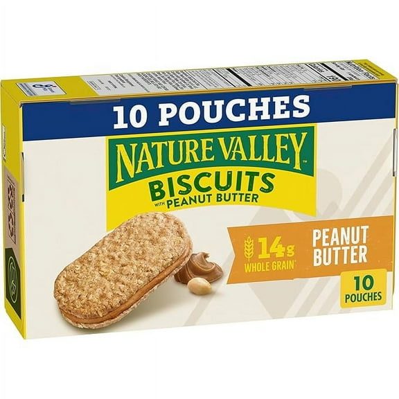 Nature Valley Biscuit Sandwiches, Peanut Butter, 10 ct, 13.5 OZ ( Pack of 2 )