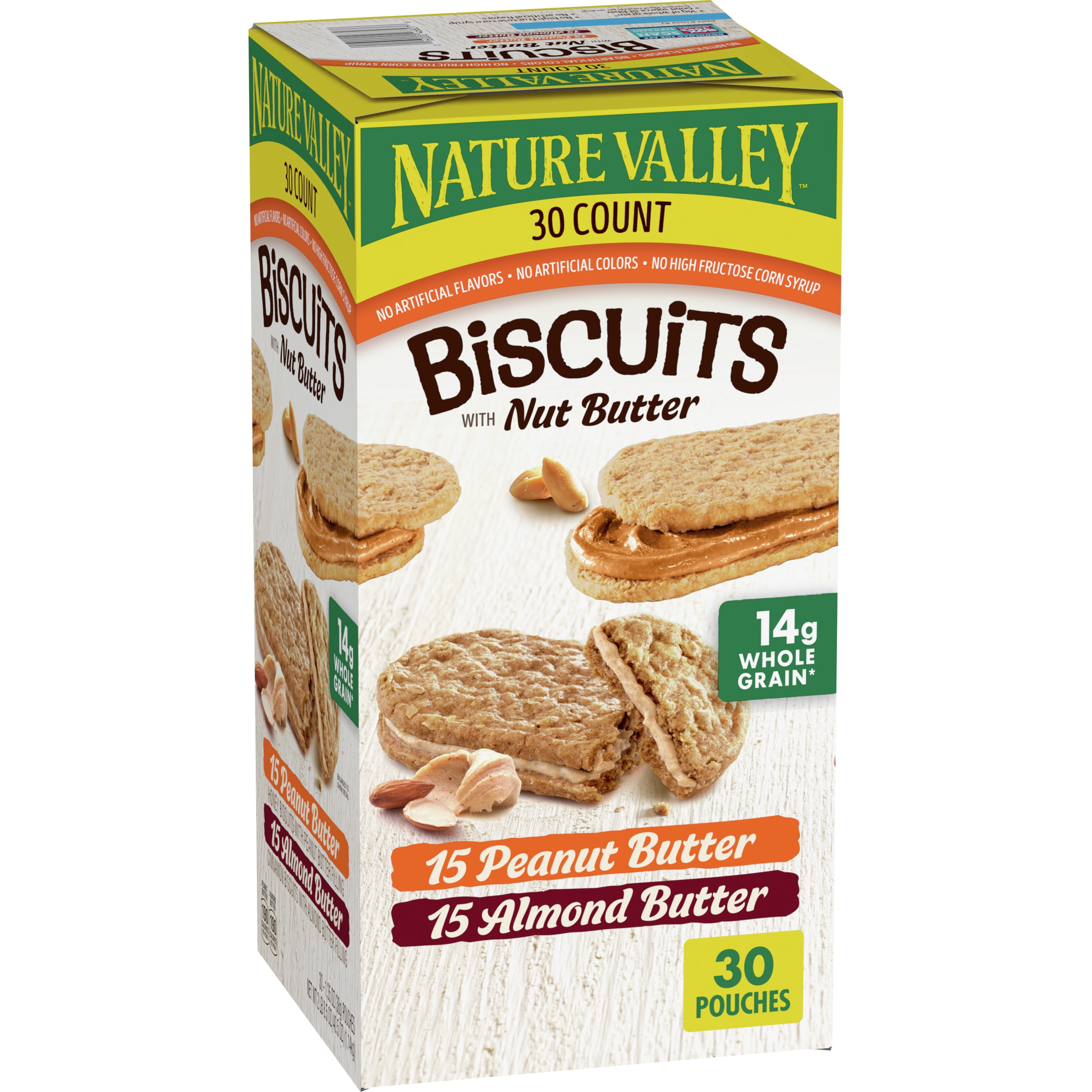 Nature Valley Biscuit Variety Pack, Peanut Butter & Almond Butter, 30
