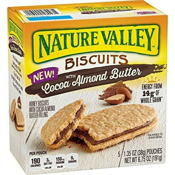 Nature Valley Biscuits With Cocoa Almond Butter 5 Count Box (Pack Of 3)