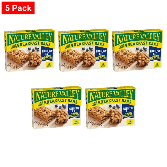 Nature Valley Blueberry Oat Soft Baked Breakfast Bars 5 ct / 1.77 oz - 5 Pack