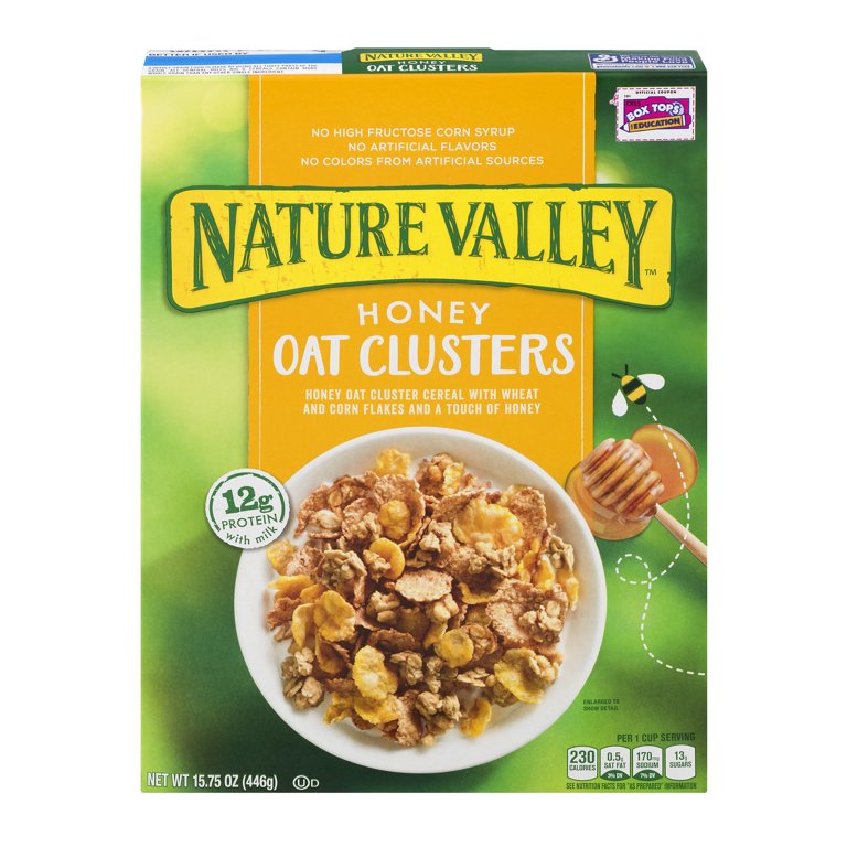Nature Valley Cereal, Honey Oat Clusters with Wheat and Corn Flakes, 14 oz  