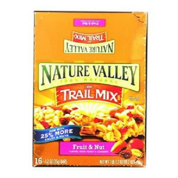 Nature Valley Chewy Bar, Fruit & Nut, Count 16 (1.2 oz) - Granola/Cereal/Oat/Brkfast Bar / Grab Varieties & Flavors