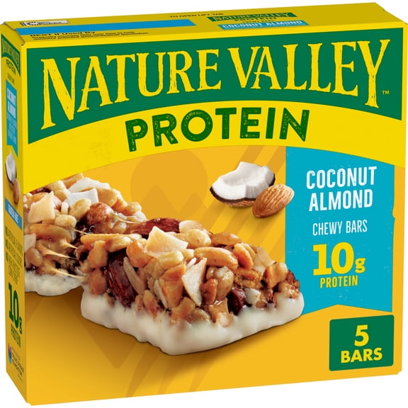 Nature Valley Protein Chewy Snack Bars, Coconut Almond, 5 Bars, 7.1 oz