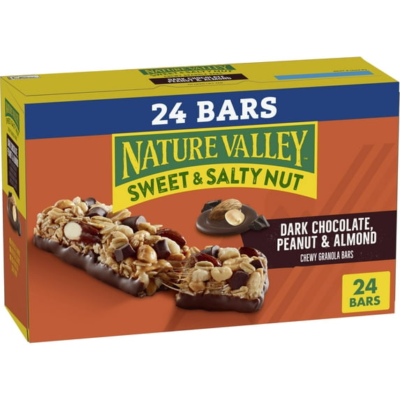 Nature Valley Sweet and BCF26 Salty Nut Granola Bars, Dark Chocolate Peanut Almond, 24 Bars, 28.8 oz
