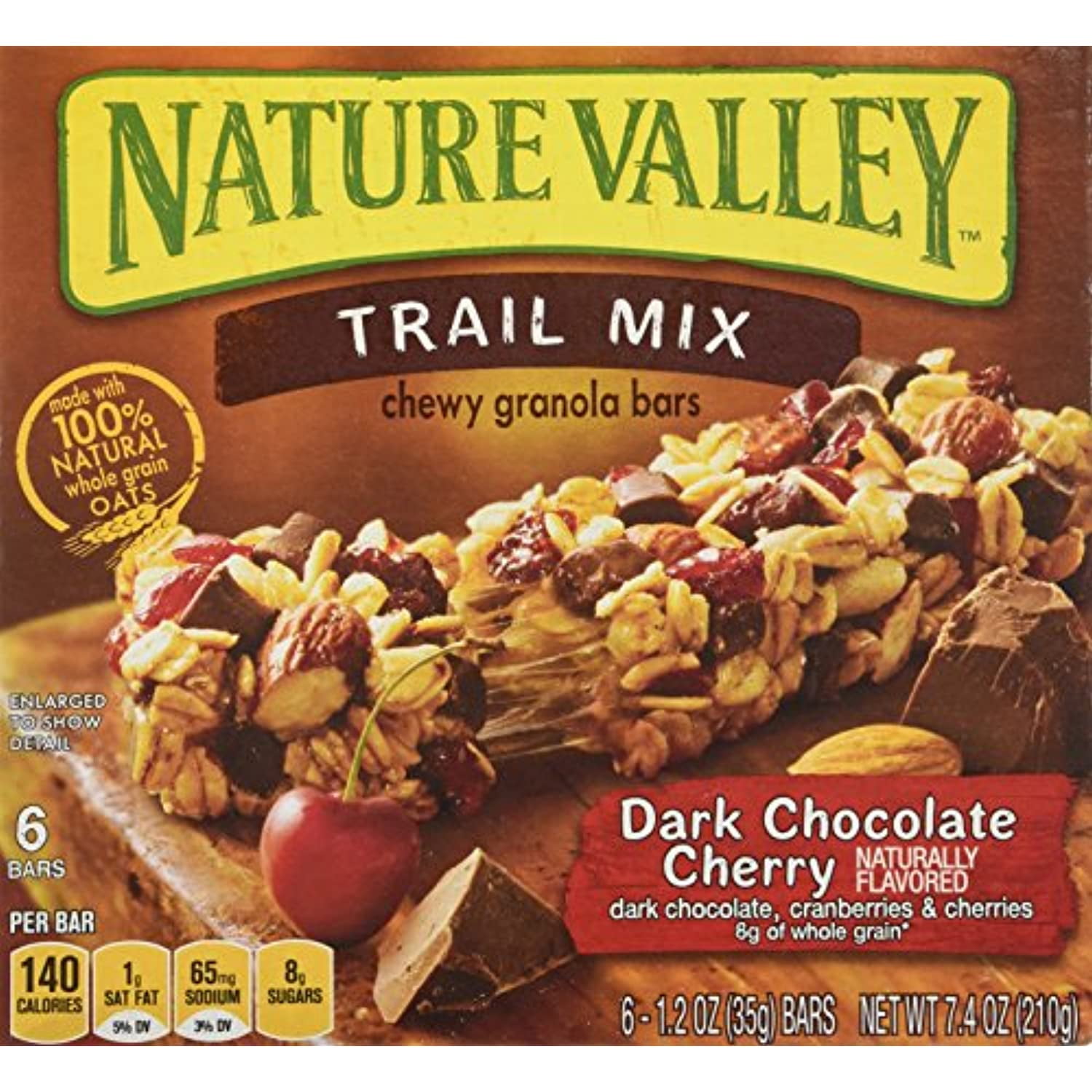 Nature Valley Chewy Trail Mix, Dark Chocolate Cherry Granola Bars 7.4 Oz (Pack Of 4)