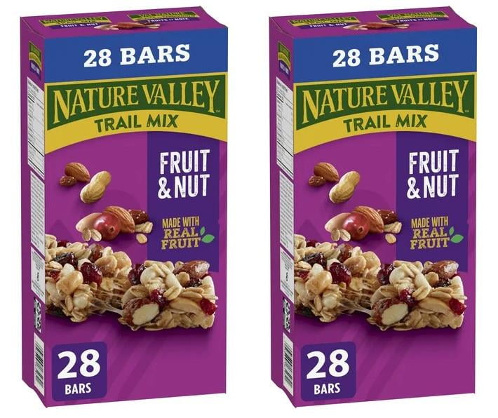 Nature Valley Chewy Trail Mix Granola Bars, Fruit and Nut, 28ct, 980g (2 Pack)