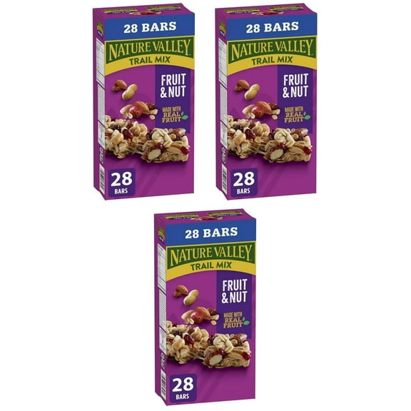 Nature Valley Chewy Trail Mix Granola Bars, Fruit and Nut, 28ct, 980g (3 Pack)
