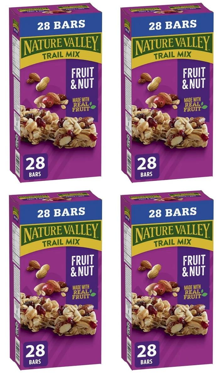 Nature Valley Chewy Trail Mix Granola Bars, Fruit and Nut, 28ct, 980g (4 Pack)