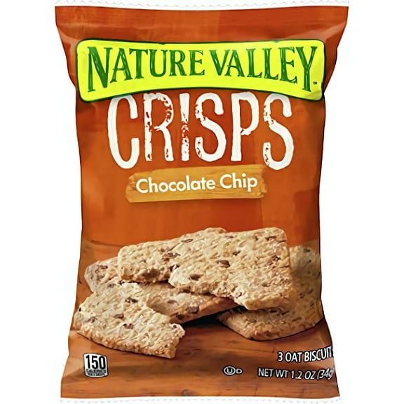 Nature Valley Chocolate Chip Oat Crisps Smart Snacks, Single Serve Pack, 30 Ct