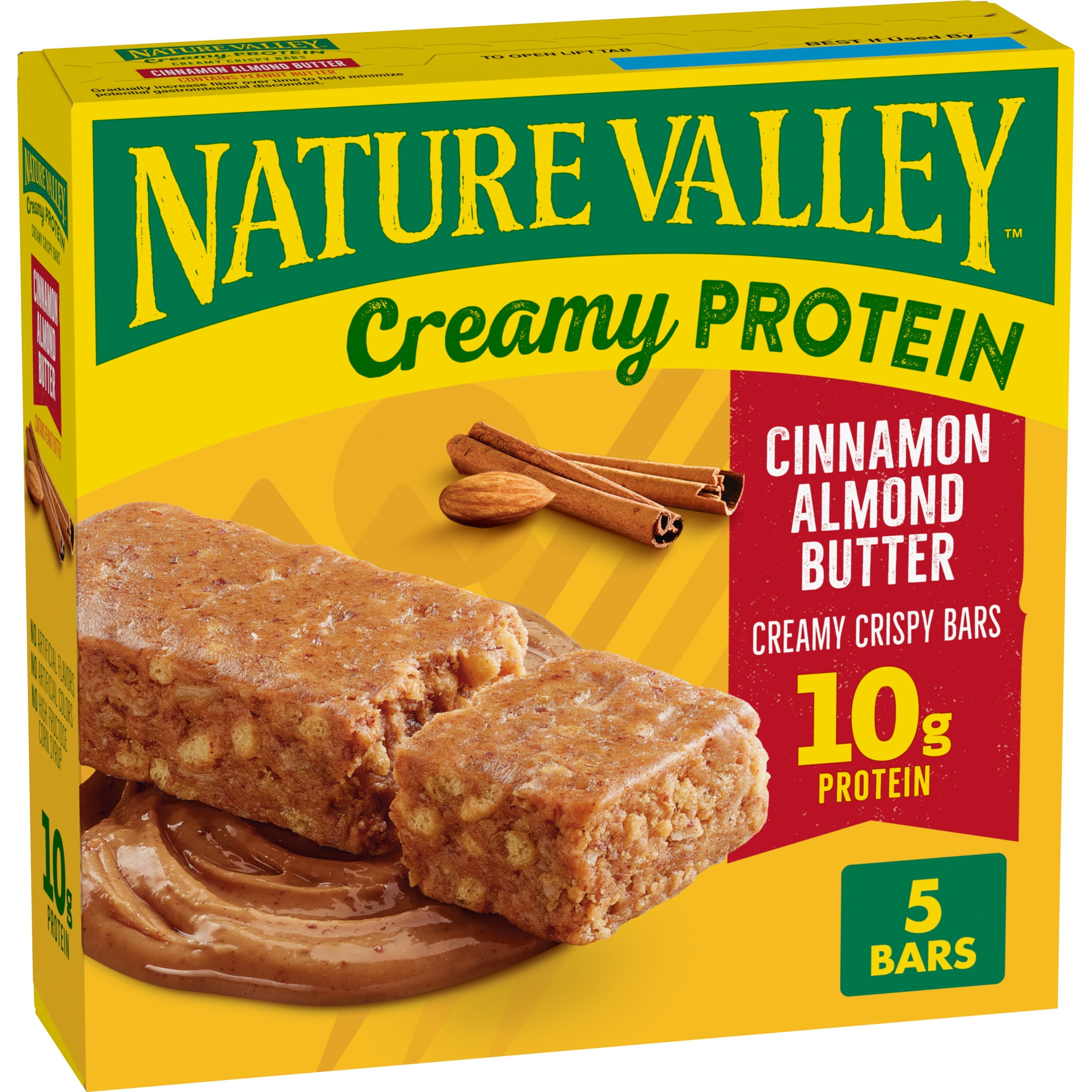 Nature Valley Creamy Protein Bars, Cinnamon Almond Butter, 10g Protein, 5 Bars, 7.45 oz