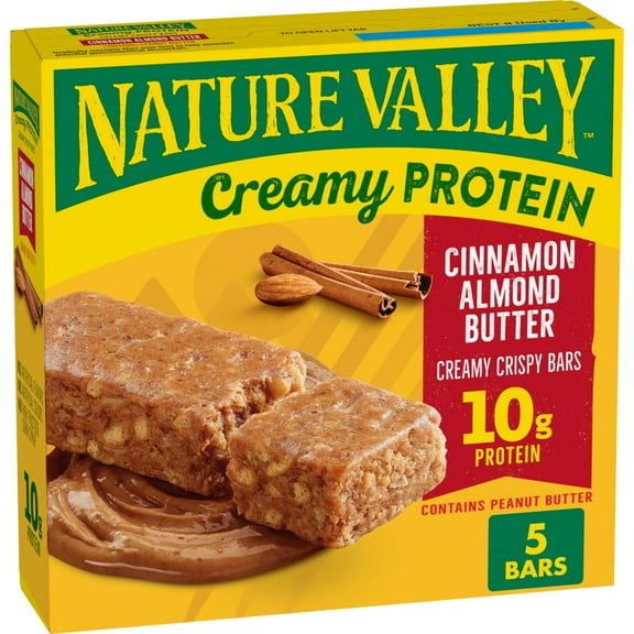 Nature Valley Creamy Protein Bars, Cinnamon Almond Butter, 10g Protein, 5 Bars, 7.45 oz
