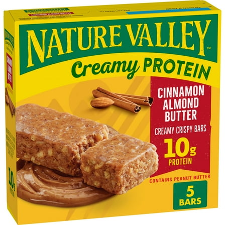 Nature Valley Creamy Protein Bars, Cinnamon Almond Butter, 10g Protein, 5 Bars, 7.45 oz