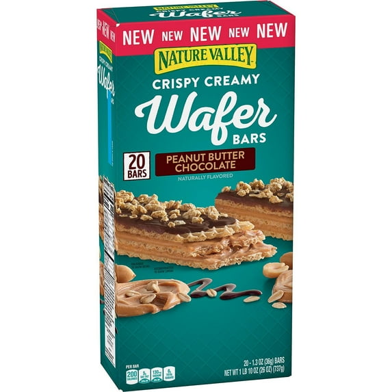 Nature Valley Crispy Creamy Wafer Bar, Peanut Butter Chocolate (20 ct.)