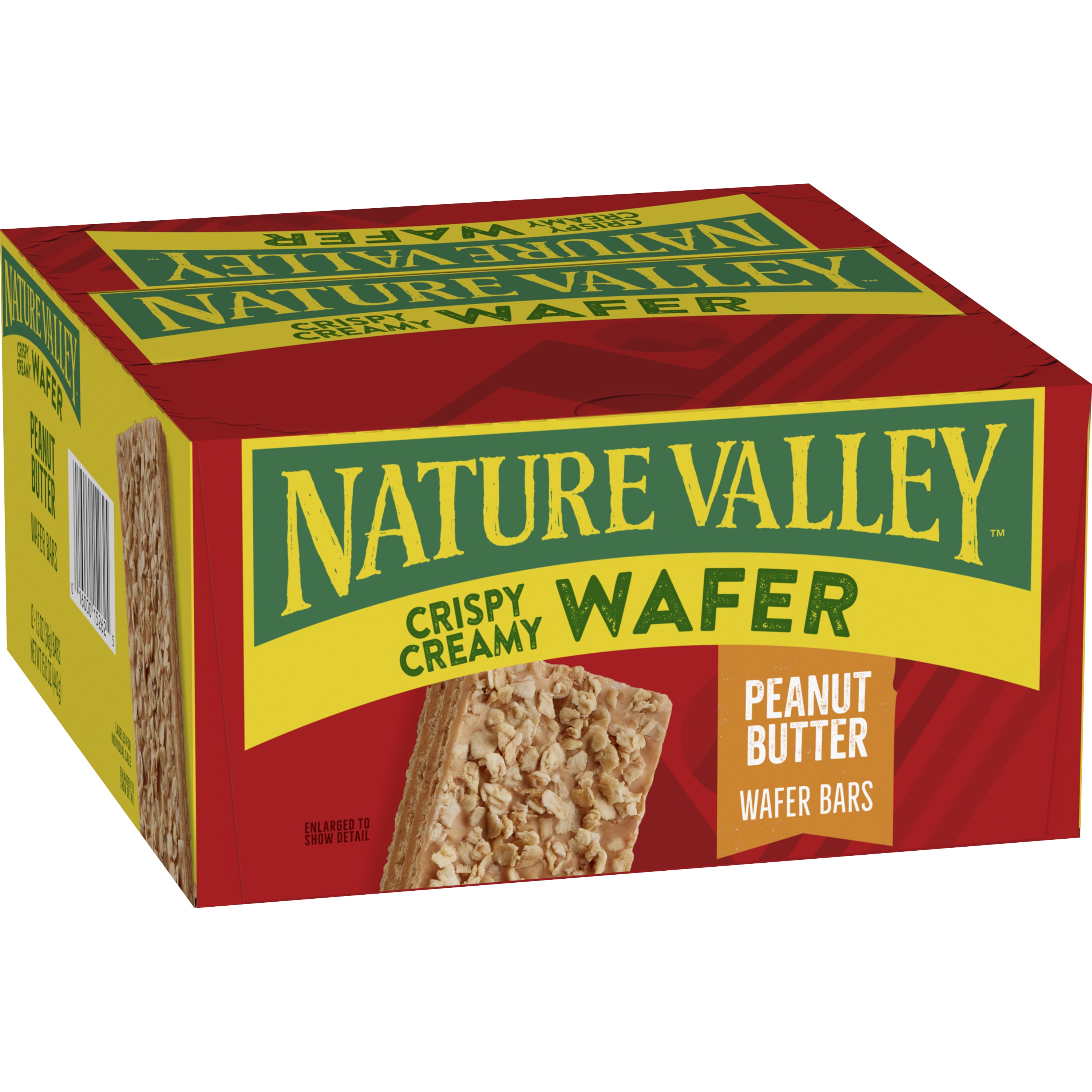 Nature Valley Crispy Creamy Wafer Bar, Peanut Butter Snacks, 12 Bars, 15.6 OZ