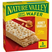 Nature Valley Crispy Creamy Wafer Bars, Honey Vanilla Flavored Snacks, 5 Bars, 6.5 oz