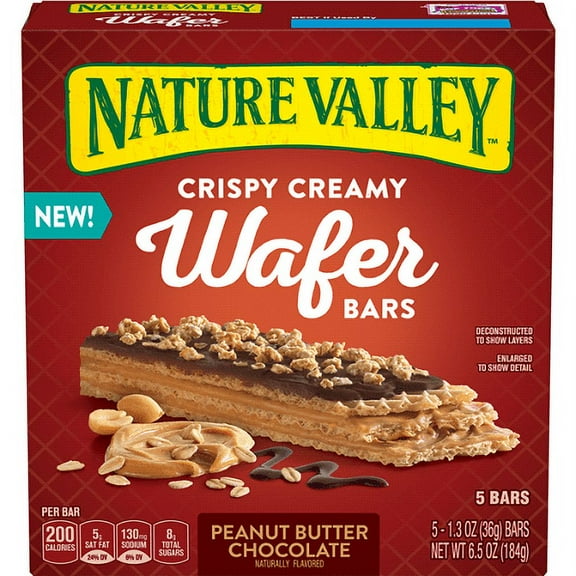 Nature Valley Crispy Creamy Wafer Bars Peanut Butter Chocolate (Pack of 20)