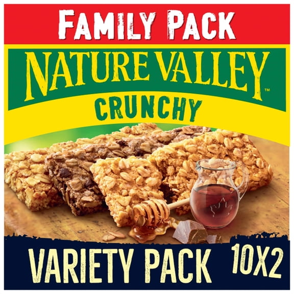 Nature Valley Crunchy Cereal Bars Family Pack - Variety 10 x 42g, Imported from Britain