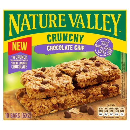 Nature Valley Crunchy Chocolate Chip Cereal Bars 5 x 42g, British Import (Pack of 3)